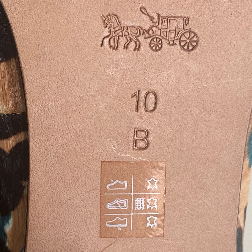 Coach Smith Beadchain Heels Floral Pointed Toe Haircalf Stiletto Pumps Sz 10 - Picture 7 of 9